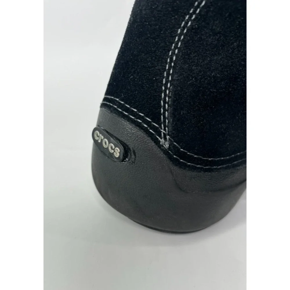 Crocs Suede Chukka Boots Mens Sz 11 Black Leather Minimalist Gorpcore Y2K Retro